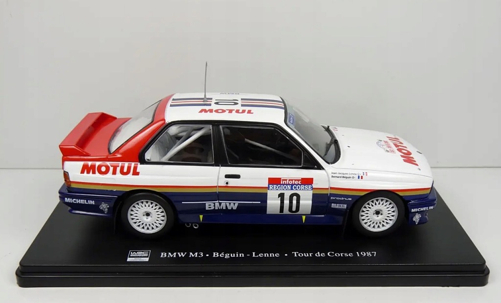 Model kolekcjonerski BMW M3 E30 Rallye Tour de Corse 1987 Beguin - Lenne 1:24 Model kolekcjonerski BMW M3 E30 Rallye Tour de Corse 1987 Beguin - Lenne 1:24