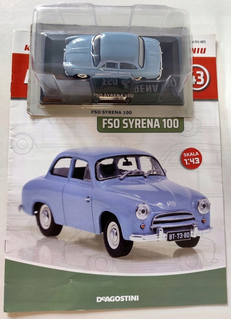 Model kolekcjonerski FSO Syrena 100 Legendy FSO NR 43 + Gazetka 1:43 Model kolekcjonerski FSO Syrena 100 Legendy FSO NR 43 + Gazetka 1:43