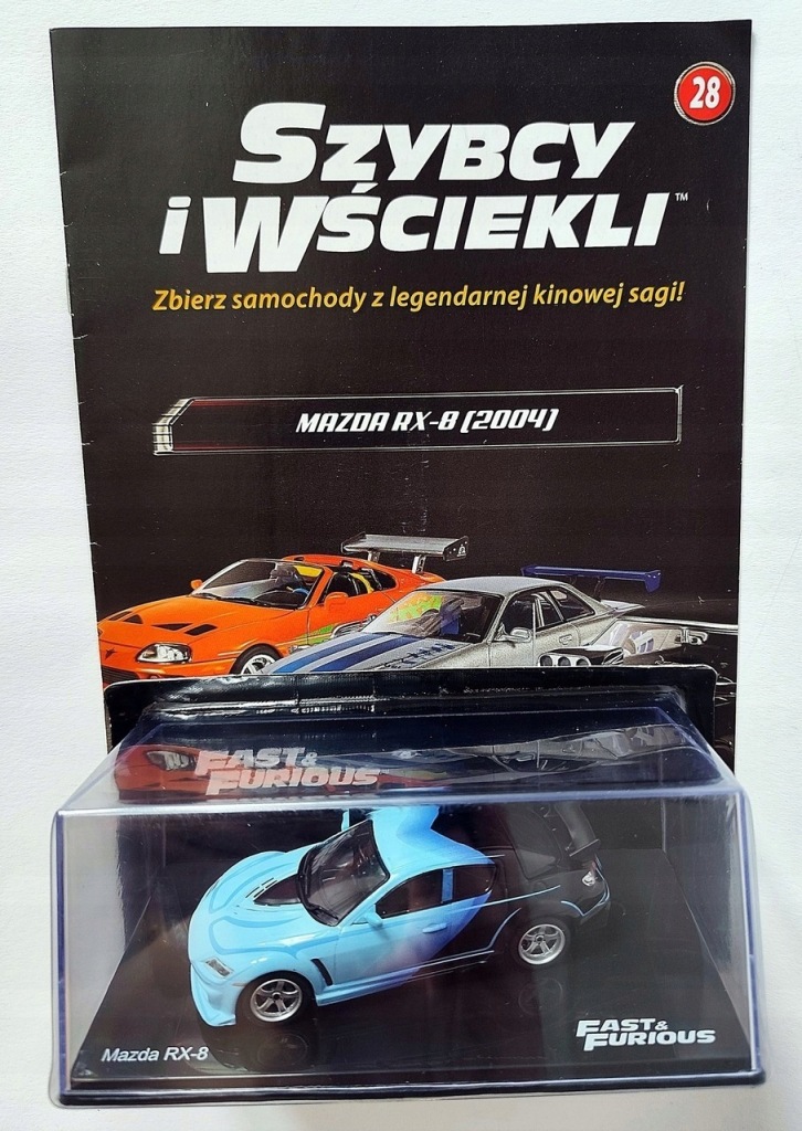 Model kolekcjonerski Mazda RX-8 (2004) Szybcy i wściekli NR 28 Fast and Furious Deagostini 1:43 Model kolekcjonerski Mazda RX-8 (2004) Szybcy i wściekli NR 28 Fast and Furious Deagostini 1:43