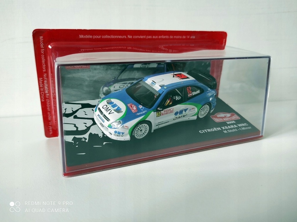 Model kolekcjonerski Citroen Xsara WRC OMV Rally Monte Carlo 2005 M. Stohl - I. Minor 1:43 Model kolekcjonerski Citroen Xsara WRC OMV Rally Monte Carlo 2005 M. Stohl - I. Minor 1:43
