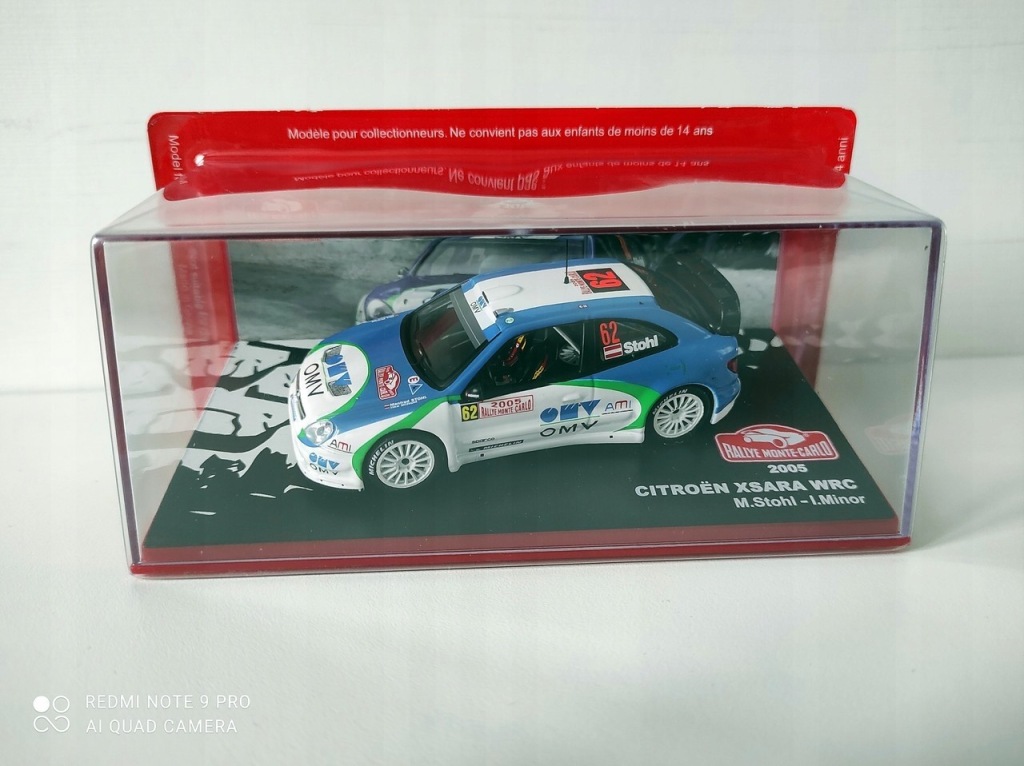 Model kolekcjonerski Citroen Xsara WRC OMV Rally Monte Carlo 2005 M. Stohl - I. Minor 1:43 Model kolekcjonerski Citroen Xsara WRC OMV Rally Monte Carlo 2005 M. Stohl - I. Minor 1:43
