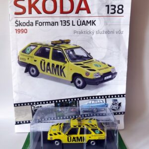Model kolekcjonerski Skoda Forman 135 L UAMK 1990 DeAgostini + gazetka 1:43