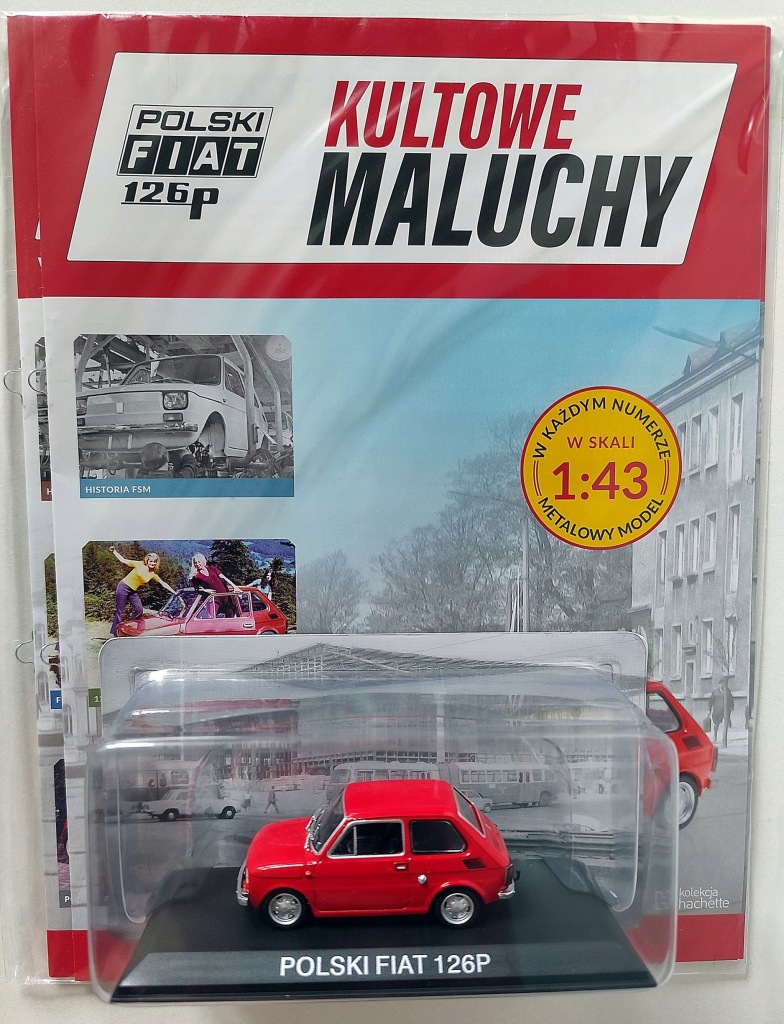 Model kolekcjonerski Polski Fiat 126p Kultowe Maluchy NR 1 Hachette 1:43 Model kolekcjonerski Polski Fiat 126p Kultowe Maluchy NR 1 Hachette 1:43